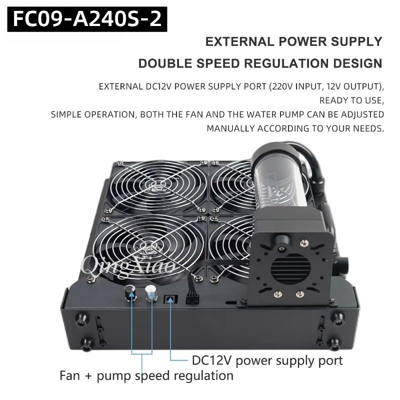 4 Fan Radiator Pump And Water  - огляд і ціна External Radiator Water Cooling Kit